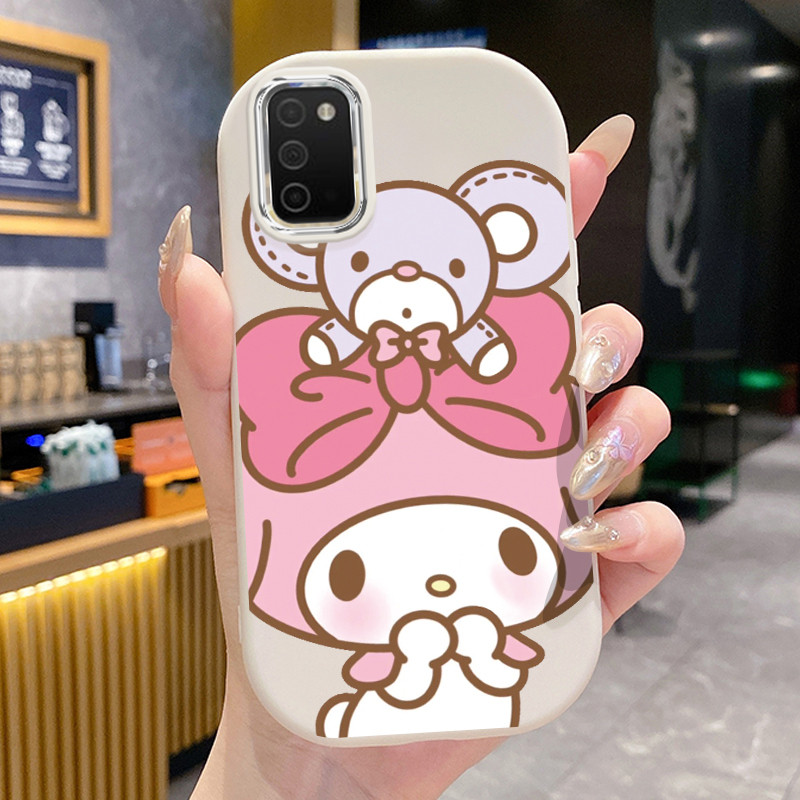 เคสสำหรับ Samsung Galaxy A03s A02s M02s F02s เคสโทรศัพท์กระต่ายกันกระแทกกลมและอ้วน