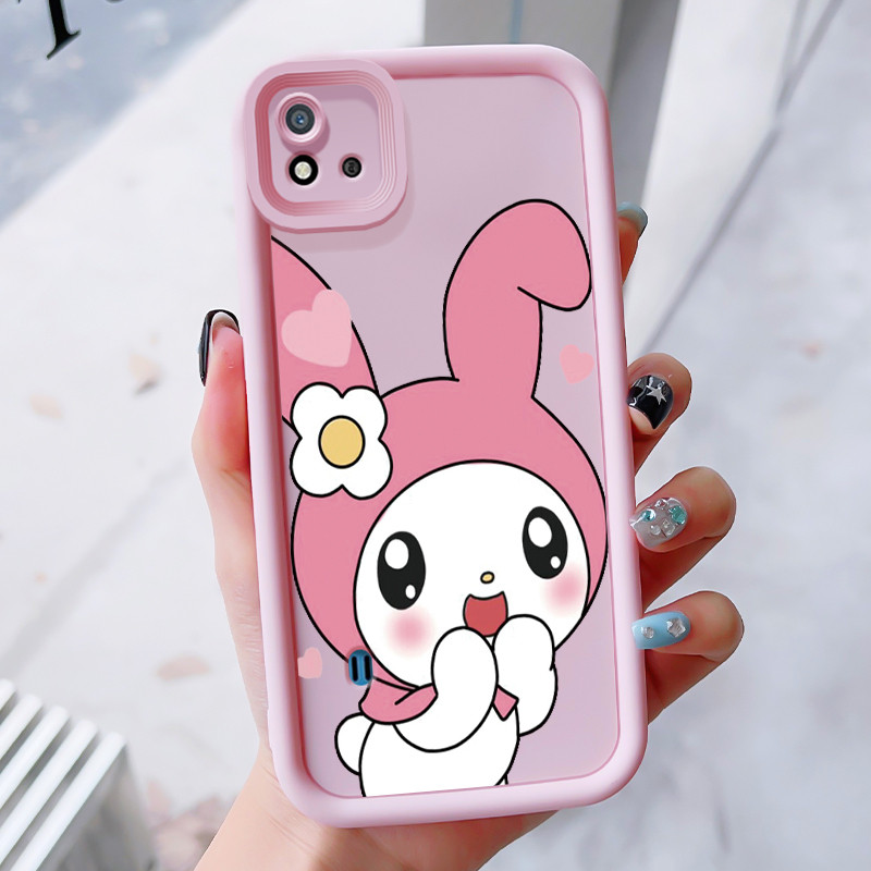 เคสสำหรับ Realme C20 C20A C11 2021 Narzo 50I เคสโทรศัพท์กระต่ายน่ารักสามสีซิลิโคนกันกระแทก