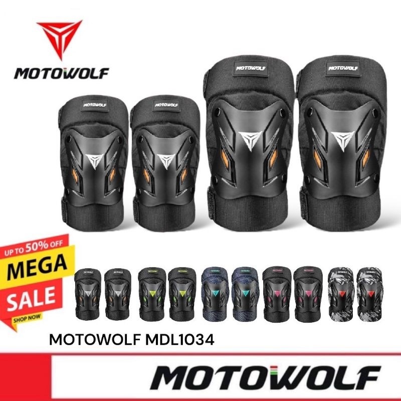 ส่งด่วน⚡️🔥 MOTOWOLF MDL 1034 การ์ดเข่าและการ์ดศอก สนับเข่า สนับศอก สำหรับขี่มอเตอร์ไซด์