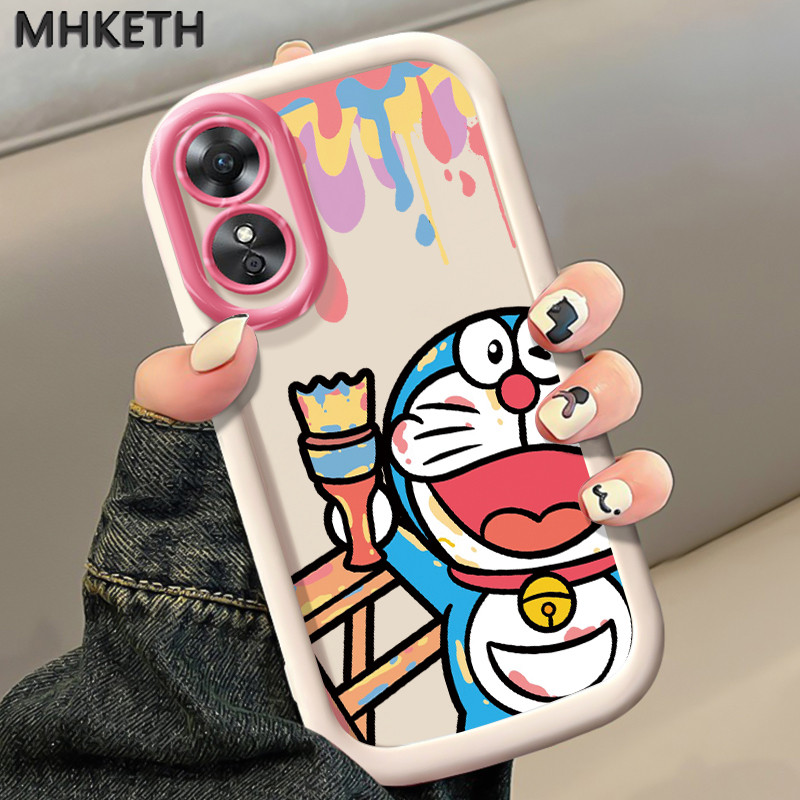 MHKETH เคสสำหรับ OPPO A17 A17K เคสโทรศัพท์การ์ตูนกราฟฟิตีแบบเคลื่อนไหว