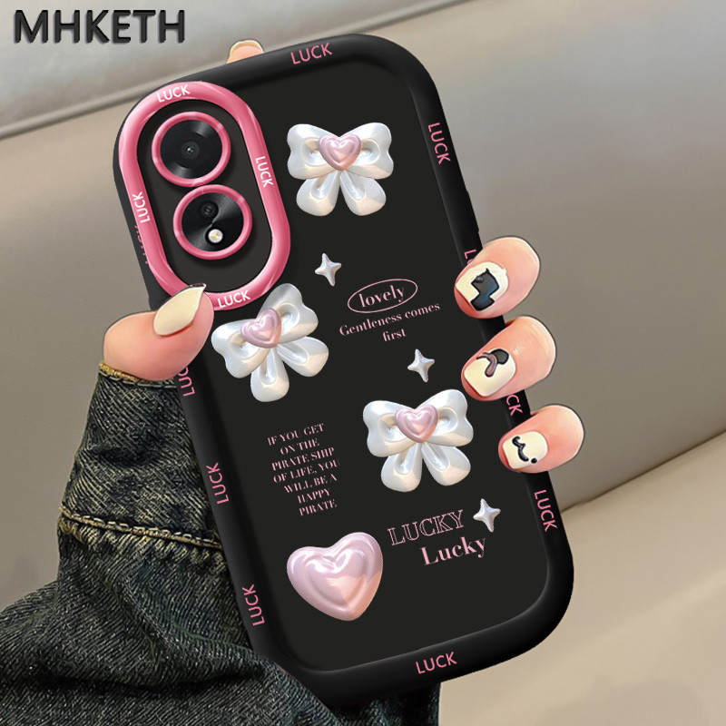 MHKETH เคสสำหรับ OPPO A18 A38 เคสโทรศัพท์รูปโบว์สวยของผู้หญิงขายดีแบบใหม่