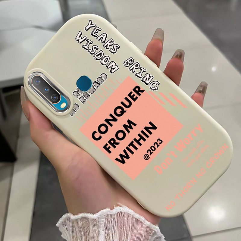 เคสสำหรับ VIVO Y12 Y15 Y17 Y12i เคสโทรศัพท์คําบุคลิกภาพกันกระแทกกลมและอ้วน