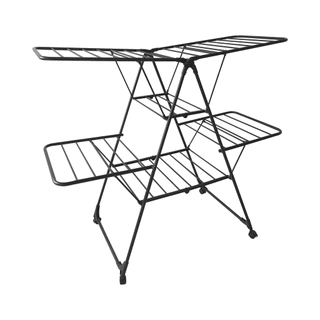 ราวแขวนตั้งพื้นทรงกางปีก 2 ชั้น Nero KASSA HOME รุ่น RYX-02-021A-17 ขนาด 157 x 61 x 130 ซม. สีดำด้าน