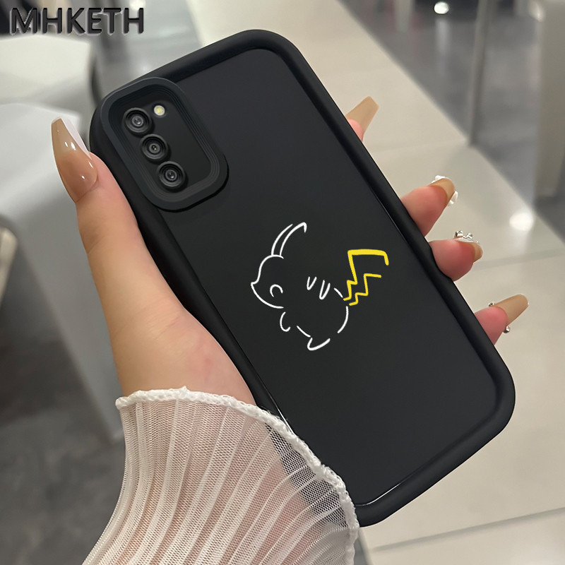 MHKETH เคสสำหรับ Samsung Galaxy A03s A02s M02s F02s เคสโทรศัพท์กันกระแทกลายการ์ตูนแอนิเมชั่นเรียบง่าย