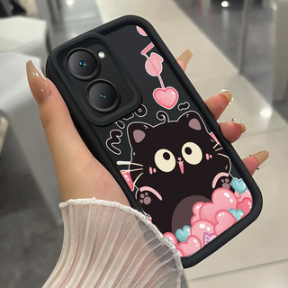เคสสำหรับ VIVO Y03 Y03T Y18 Y18i Y18e Y18t Y18s Y28e 5G เคสโทรศัพท์แมวน่ารักสามสีซิลิโคนกันกระแทก