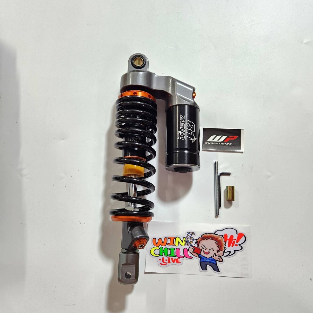โช้คหลัง WP ZERN81สีดำ 300มิล  MIO / CLICKi / SCOOPYi โช้คแก๊สกึ่งน้ำมัน + สติ๊กเกอร์WP ซีลโช้คแท้ ก