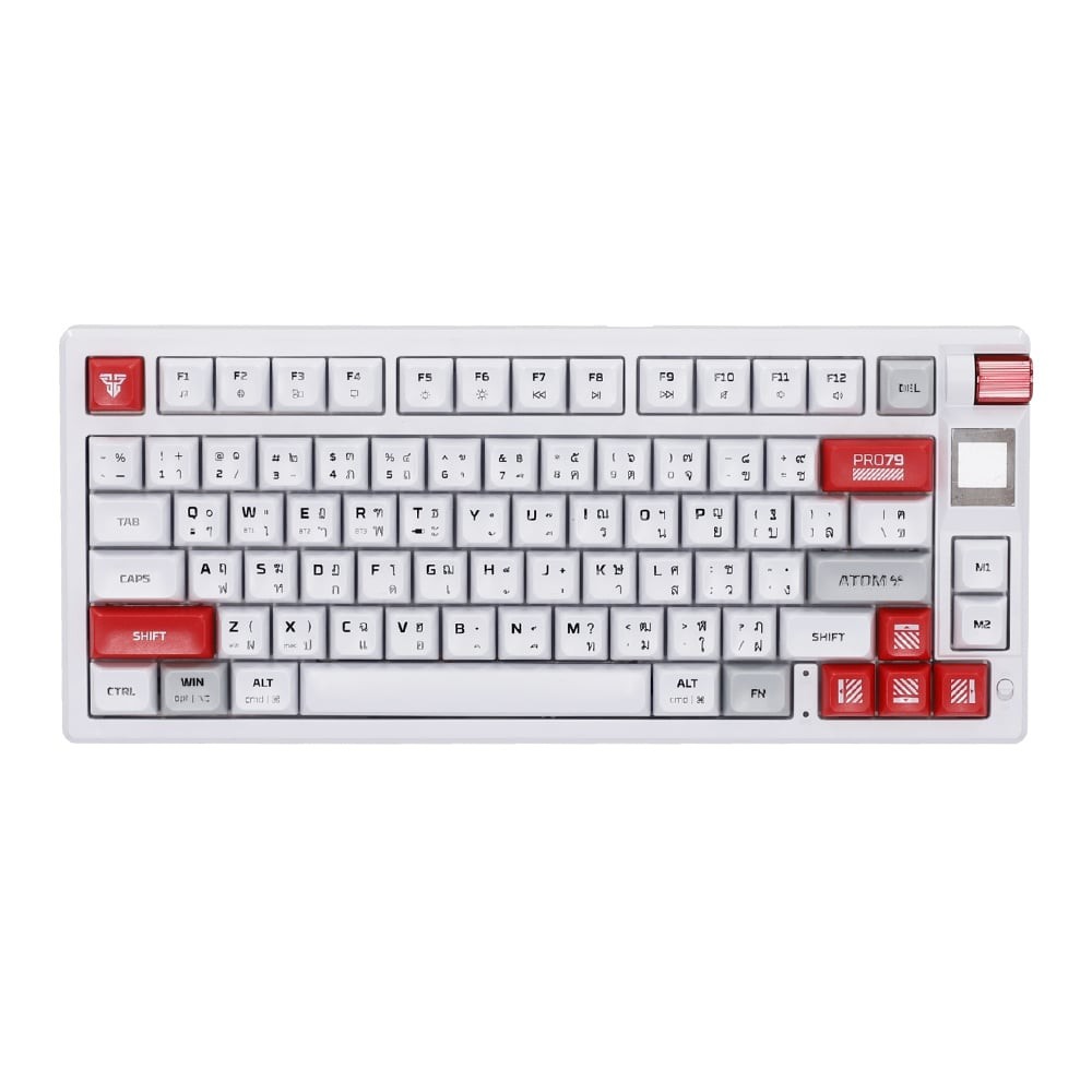 WIRELESS KEYBOARD (คีย์บอร์ดไร้สาย) FANTECH MK917 ATOM PRO79 (WHITE) (RED SWITCH RGB EN/TH)