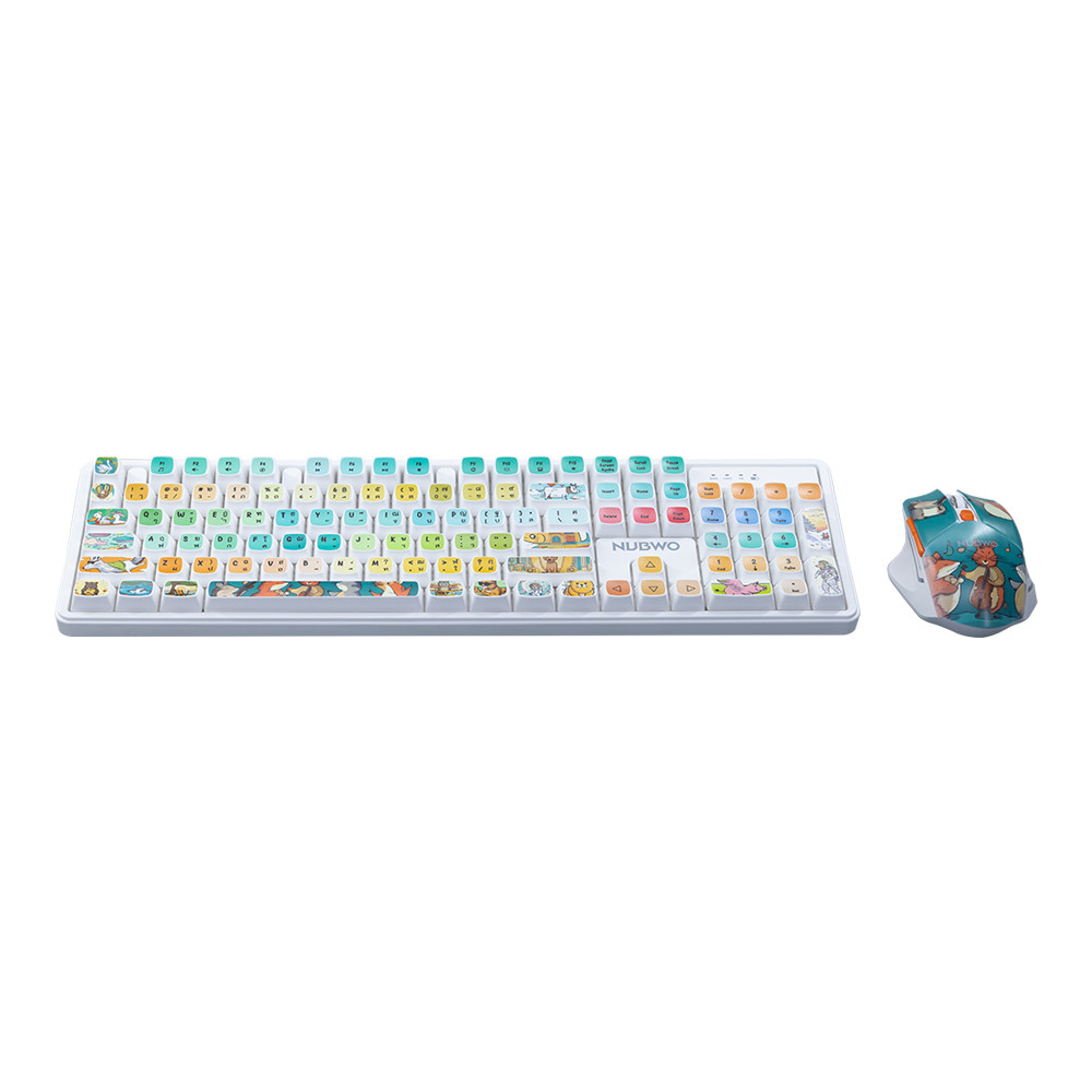 ชุดคีย์บอร์ดและเมาส์ KEYBOARD & MOUSE (คีย์บอร์ดและเมาส์ไร้สาย) NUBWO NKM645 - ANIMAL CITY