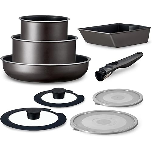 IRIS OHYAMA Iris Oyama กระทะทอดด้ามถอดได้ 9 ชิ้น ใช้เคลือบสารกันติดที่แข็งแกร่งที่สุด...
