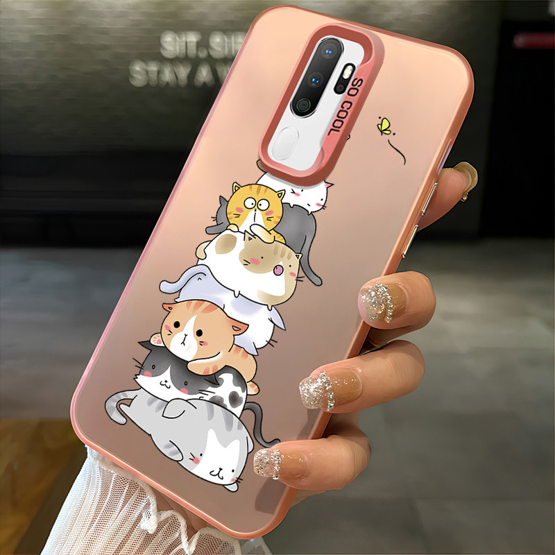 เคสสำหรับ OPPO A5 2020 A9 2020 A11 เคสโทรศัพท์แมวน่ารักเปลือกแข็งกันกระแทก