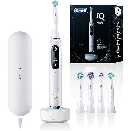 Braun Electric Toothbrush Oral-B iO10 top model 5 spare brushes iO Sense iOM10.53.1A WT White