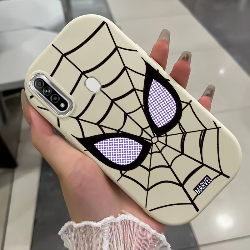 เคสสำหรับ OPPO A31 2020 A8 เคสโทรศัพท์ใยแมงมุมกันกระแทกกลมและอ้วน