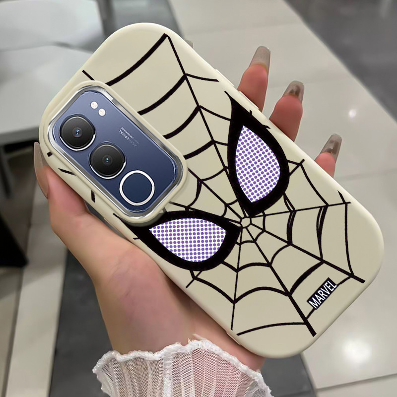 เคสสำหรับ VIVO Y19s Y29 5G เคสโทรศัพท์ใยแมงมุมกันกระแทกกลมและอ้วน