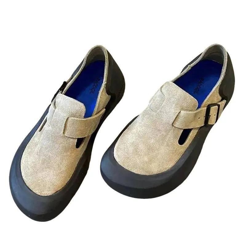 รองเท้าหนังกลับ Unisex ไซส์ใหญ่ 36-45 รองเท้าส้นแบน ใส่ทำงาน ใส่ได้ทั้งผู้ชายและผู้หญิง รองเท้าลำลอง