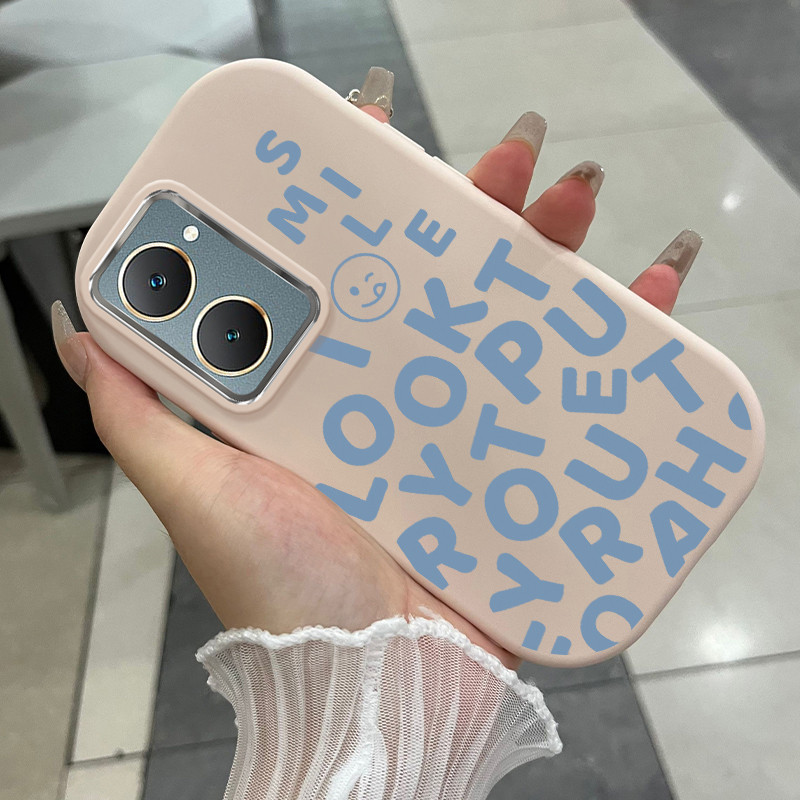 เคสสำหรับ VIVO Y03 Y03T Y18 Y18i Y18e Y18T Y37 5G Y28s 5G เคสโทรศัพท์รอยยิ้มกันกระแทกกลมและอ้วน