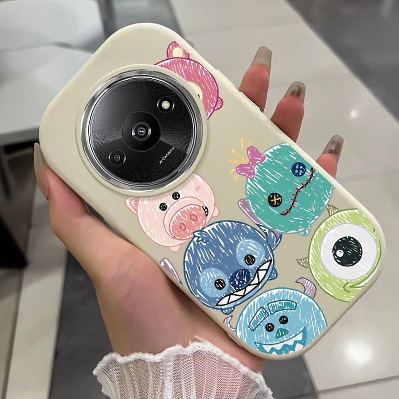 เคสสำหรับ Xiaomi Redmi A3 A3X POCO C61 เคสโทรศัพท์สัตว์น่ารักกันกระแทกกลมและอ้วน