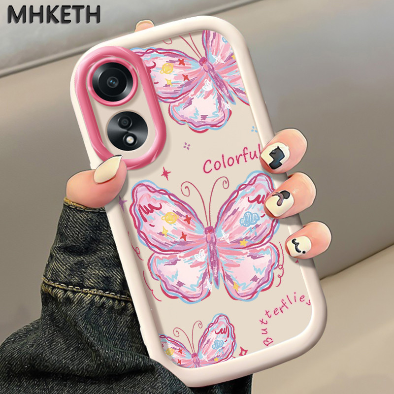 เคสสำหรับ OPPO A58 4G A58 5G A58X 5G A78 5G A1X 5G A2X 5G เคสโทรศัพท์ผีเสื้อสีแฟชั่น