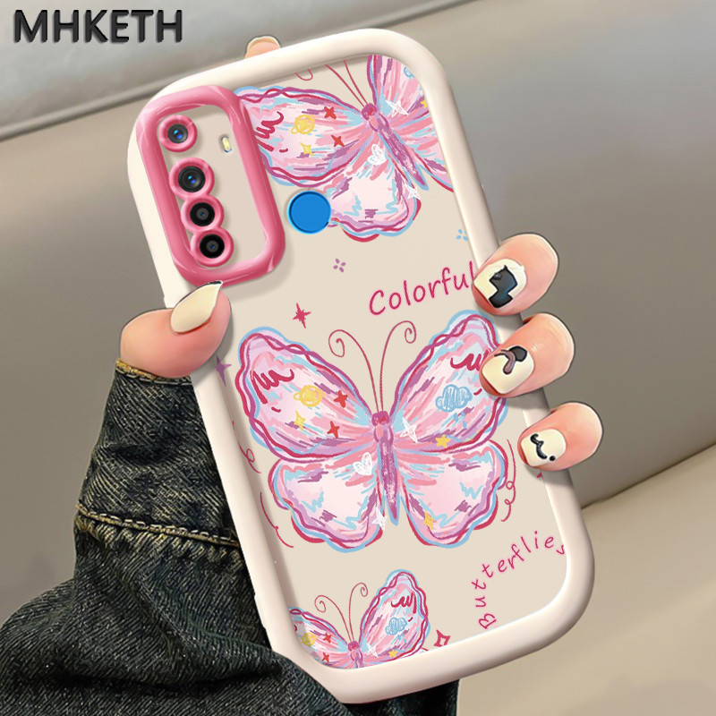 เคสสำหรับ Realme 5 5i 5s 6i C3 C3i เคสโทรศัพท์ผีเสื้อสีแฟชั่น