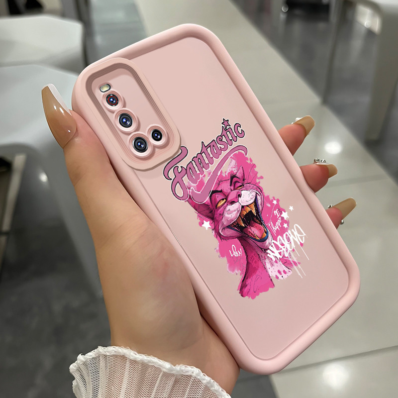 เคสสำหรับ VIVO V19 เคสโทรศัพท์เสือดําสีชมพูแมวกันกระแทก