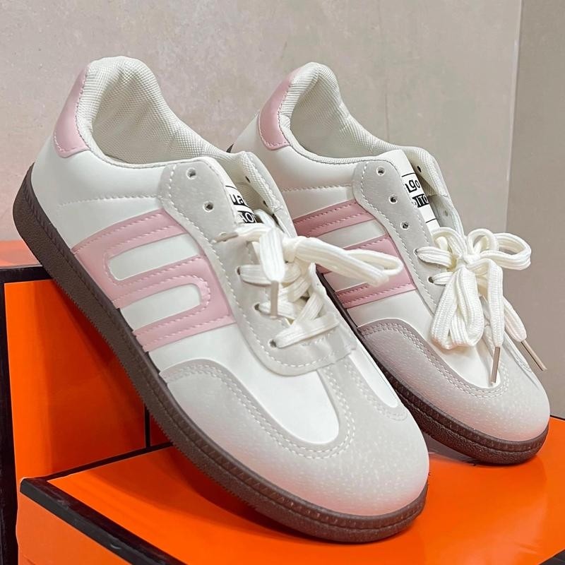 LucyBella66 พร้อมส่ง รองเท้าผ้าใบ ก้นหนา PU รองเท้าผ้าใบผู้หญิง ระบายอากาศได้ กันลื่น1752569592970
