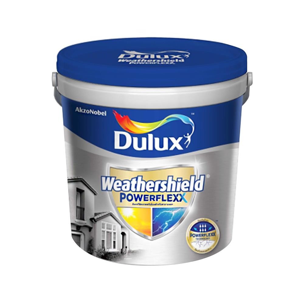 DULUX สีน้ำทาภายนอก WEATHERSHIELD POWERFLEXX BASE A สีขาว เนียน 9 ลิตร จัดส่งโดย HomePro