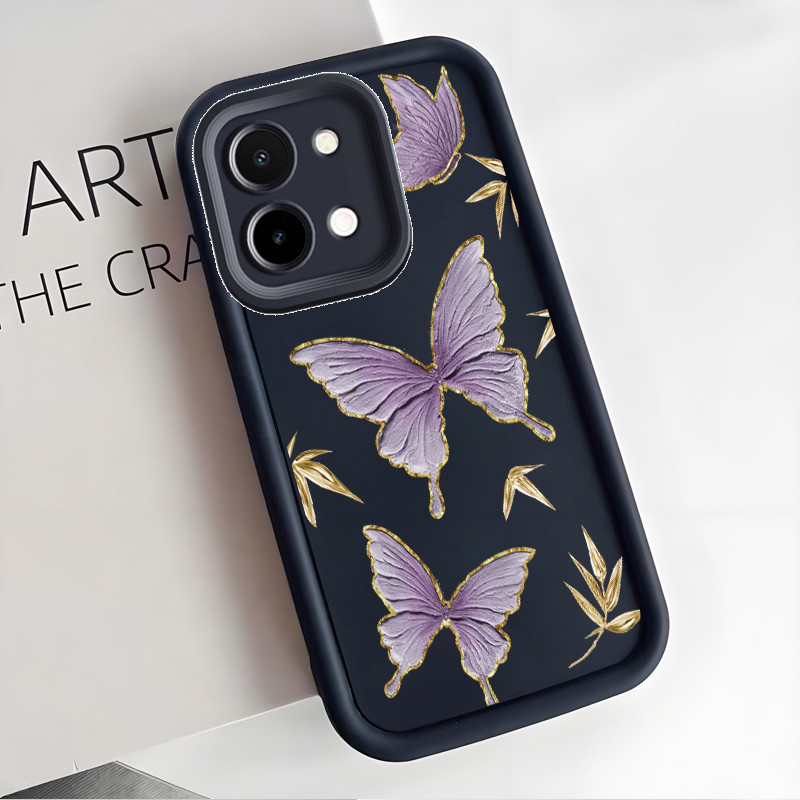 เคสสำหรับ VIVO Y28 2024 เคสโทรศัพท์ลายผีเสื้อ