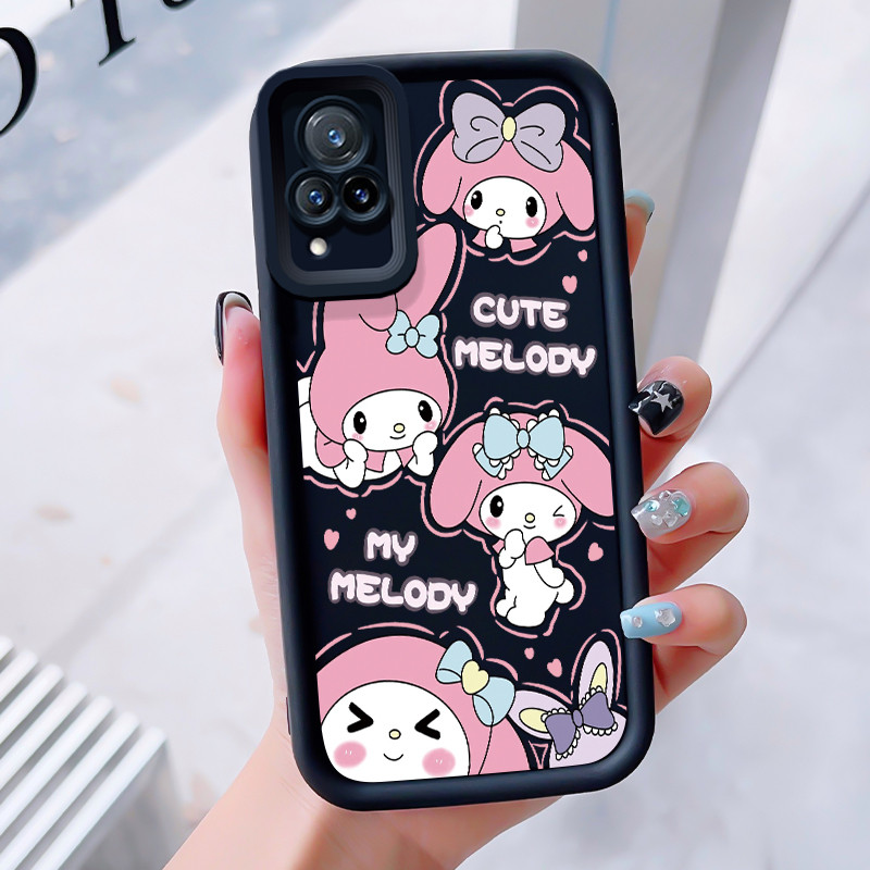 เคสสำหรับ VIVO V21 4G V21 5G เคสโทรศัพท์กระต่ายน่ารักสามสีซิลิโคนกันกระแทก