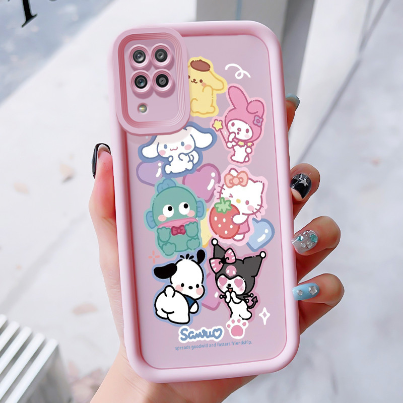 เคสสำหรับ Samsung A12 4G A12 5G F12 M12 เคสโทรศัพท์สัตว์น่ารักสามสีซิลิโคนกันกระแทก