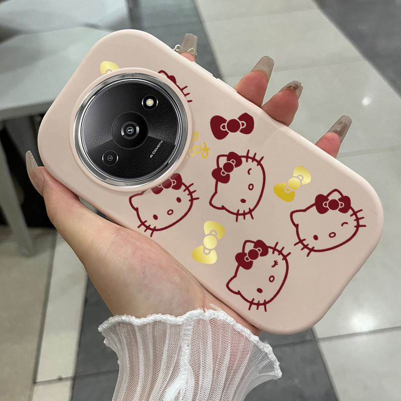 เคสสำหรับ Xiaomi Redmi A3 A3X POCO C61 เคสโทรศัพท์แมวกันกระแทกกลมและอ้วน