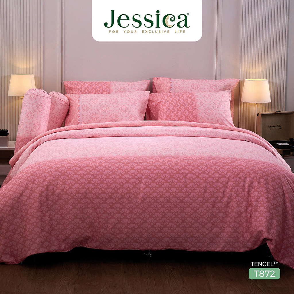 Jessica Tencel T872 พิมพ์ลาย เจสสิก้า ชุดเครื่องนอน ผ้าปูที่นอน ผ้านวม ลวดลายโดดเด่น ให้สัมผัสที่นุ่มลื่นดุจแพรไหม