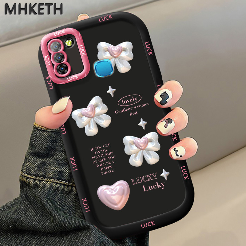 MHKETH เคสสำหรับ Infinix Smart 5 Smart 6 Ram 3 Hot 10 Lite เคสโทรศัพท์รูปโบว์สวยของผู้หญิงขายดีแบบใหม่