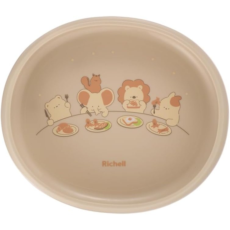 Richell Tri Easy To Scoop Plate, Small, 16.9 fl oz (480 ml), Approx. 7 MonthsDirectly from Japan