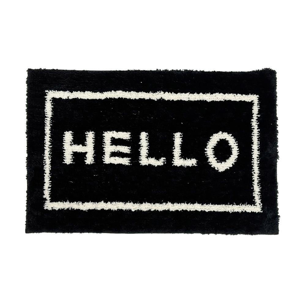 HOME LIVING STYLE พรม HELLO 45X70 ซม. สีดำ จัดส่งโดย HomePro