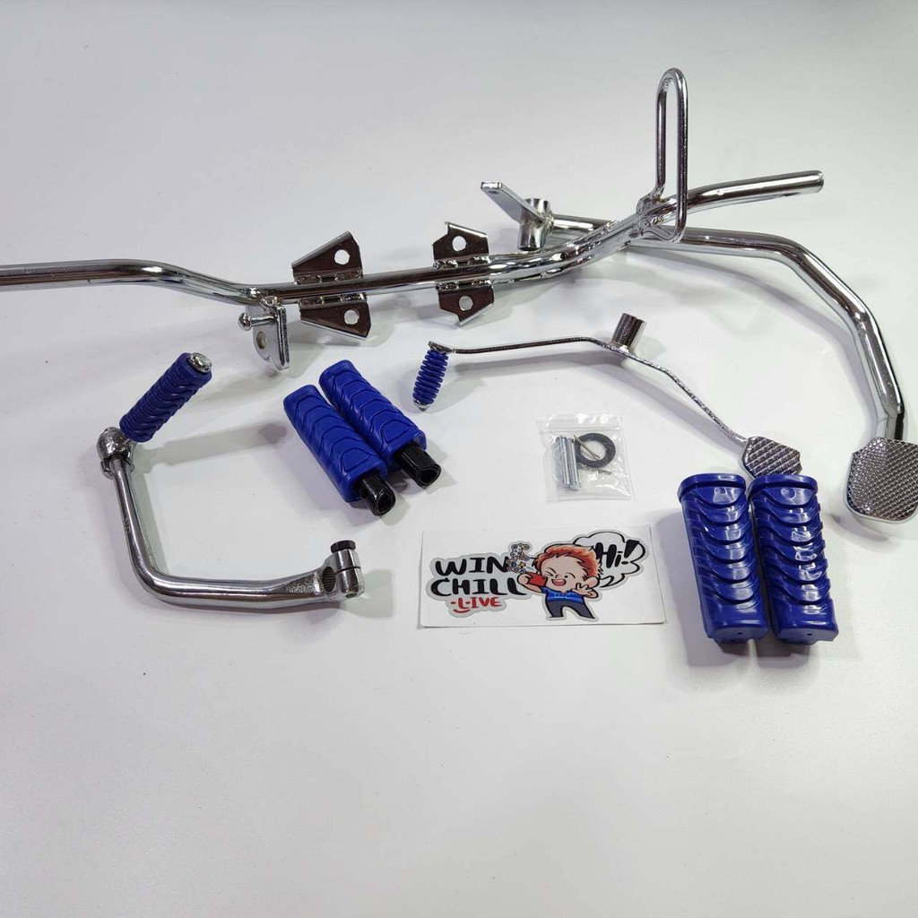 ขาเบรค+ขาเกียร์+ขาสตาร์ท+เหล็กพักเท้า + ยางพักเท้าหน้า/หลัง + ลูกยางสีน้ำเงิน WAVE110i ปี 2014-2020 ชุบ ****ชุด4ชิ้นSAJA