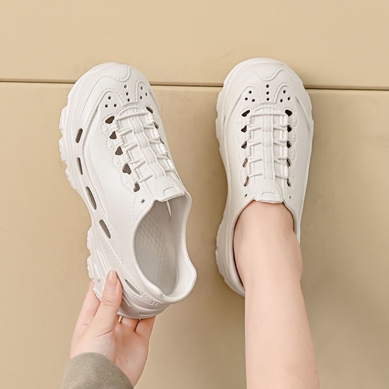 LucyBella66 สุภาพสตรีรองเท้าแตะสบาย ๆ รองเท้าผ้าใบนุ่มสบายวัสดุ EVA สูง 3.5 ซม1755242876056