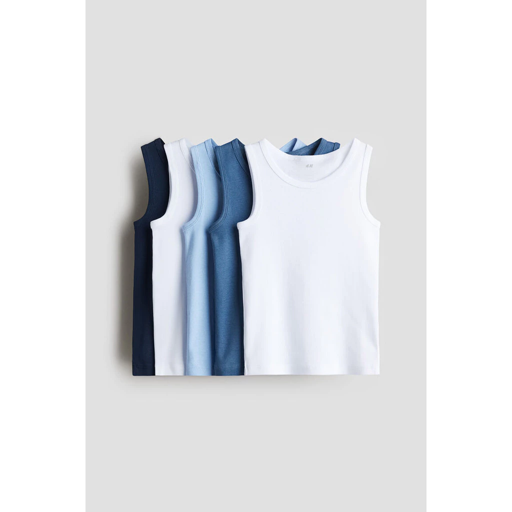 H&M(เอชแอนด์เอ็ม) แพ็ค 5 เสื้อกล้ามคอตตอน เด็กผู้ชาย 1237563