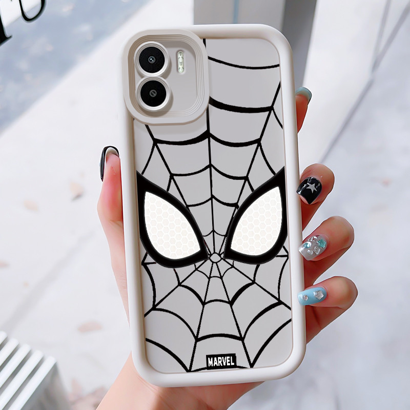 เคสสำหรับ Xiaomi Redmi A1 A2 เคสโทรศัพท์ใยแมงมุมสามสีซิลิโคนกันกระแทก