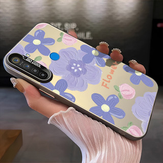 เคสสำหรับ Realme 5 5i 5s 6i C3 C3i เคสโทรศัพท์ดอกไม้ภาพวาดสีน้ํามันเปลือกแข็งกันกระแทก