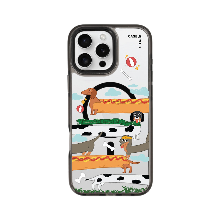 CaseClub เคสไอโฟน เคส ขอบสี Hot Dog Dachshund