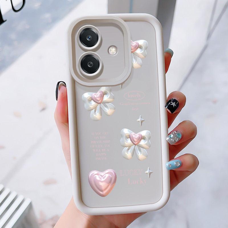 เคสสำหรับ OPPO A3 4G A3 Pro 5G A3X 4G A3X 5G A40 A60 5G เคสโทรศัพท์กุทัณฑ์รูปหัวใจสามสีซิลิโคนกันกระแทก