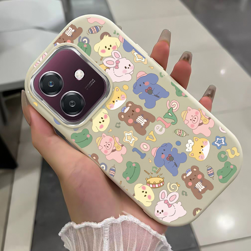 เคสสำหรับ OPPO A3 2024 A3 5G A3X 4G A3X 5G A3 Pro 5G เคสโทรศัพท์สัตว์น่ารักกันกระแทกกลมและอ้วน