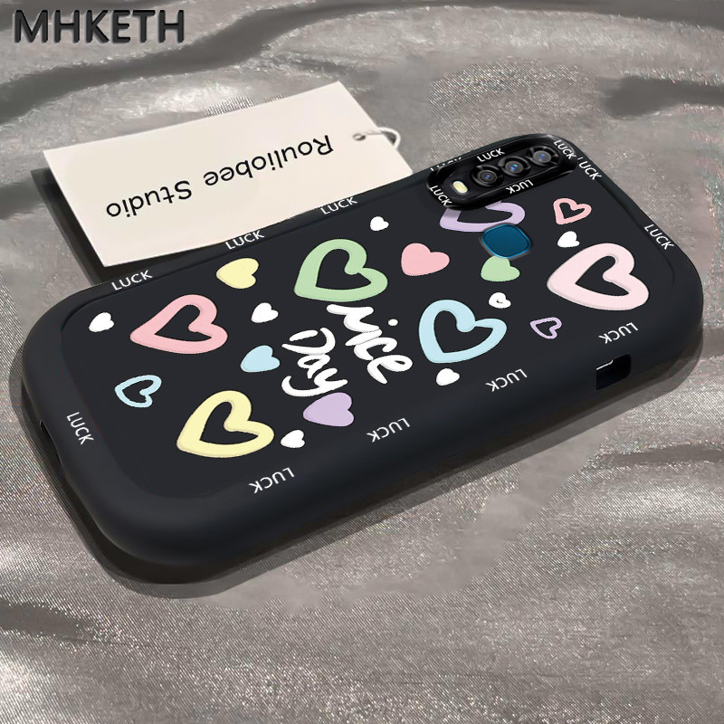 MHKETH เคสสำหรับ VIVO Y12 Y15 Y17 Y11 2019 Y12i Y3 Y3s 2020 เคสโทรศัพท์ป้องกันการกระแทกลายความรักใหม่