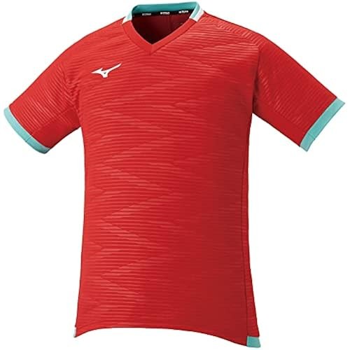 Mizuno Tennis Wear เสื้อเกม Solar Cut Cooling Dynamotion Fit 62Ja2031 Red X Turquoise White Xs