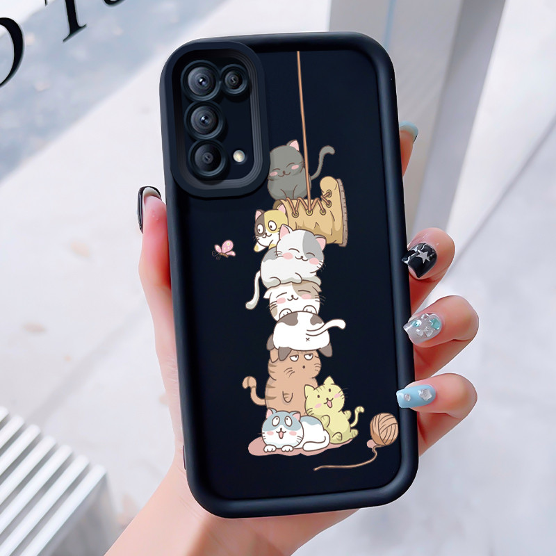 เคสสำหรับ OPPO Reno 5 4G Reno 5 5G Reno 5K 5G เคสโทรศัพท์สัตว์น่ารักสามสีซิลิโคนกันกระแทก