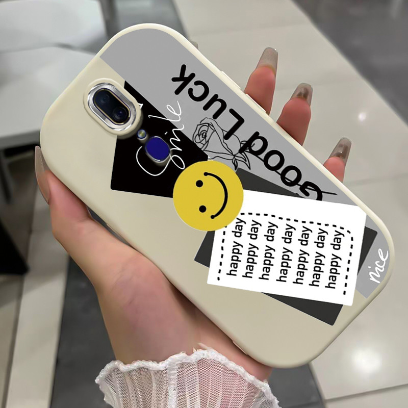เคสสำหรับ OPPO F11 F11 Pro A9 2019 A9X เคสโทรศัพท์รอยยิ้มรูปหัวใจกันกระแทกกลมและอ้วน