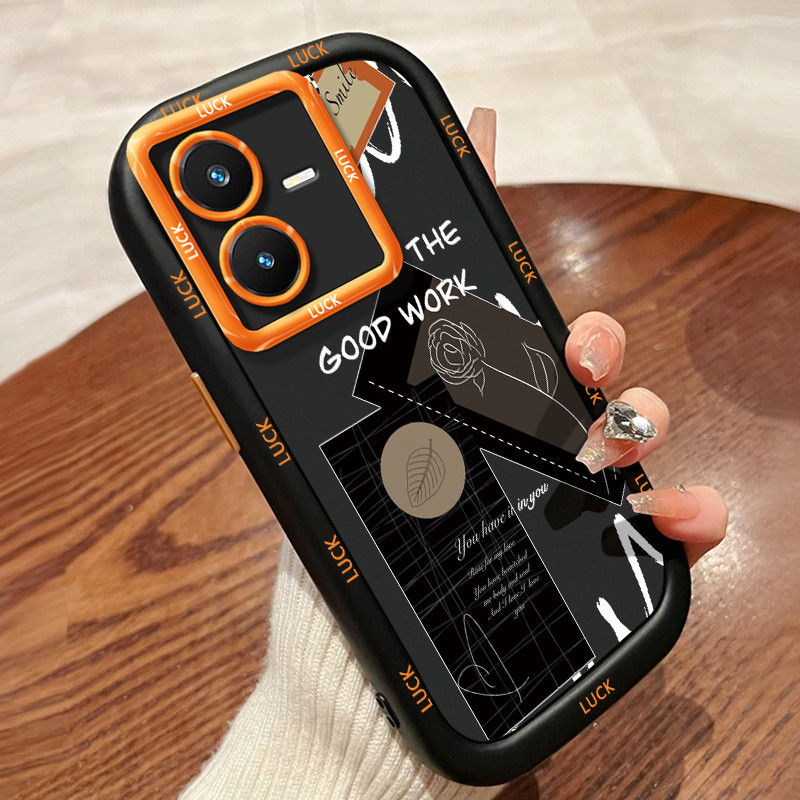 เคสสำหรับ VIVO Y22 Y22s เคสโทรศัพท์รอยยิ้มดอกไม้สูตรกันกระแทกป้องกันการตก - รูปที่ 4