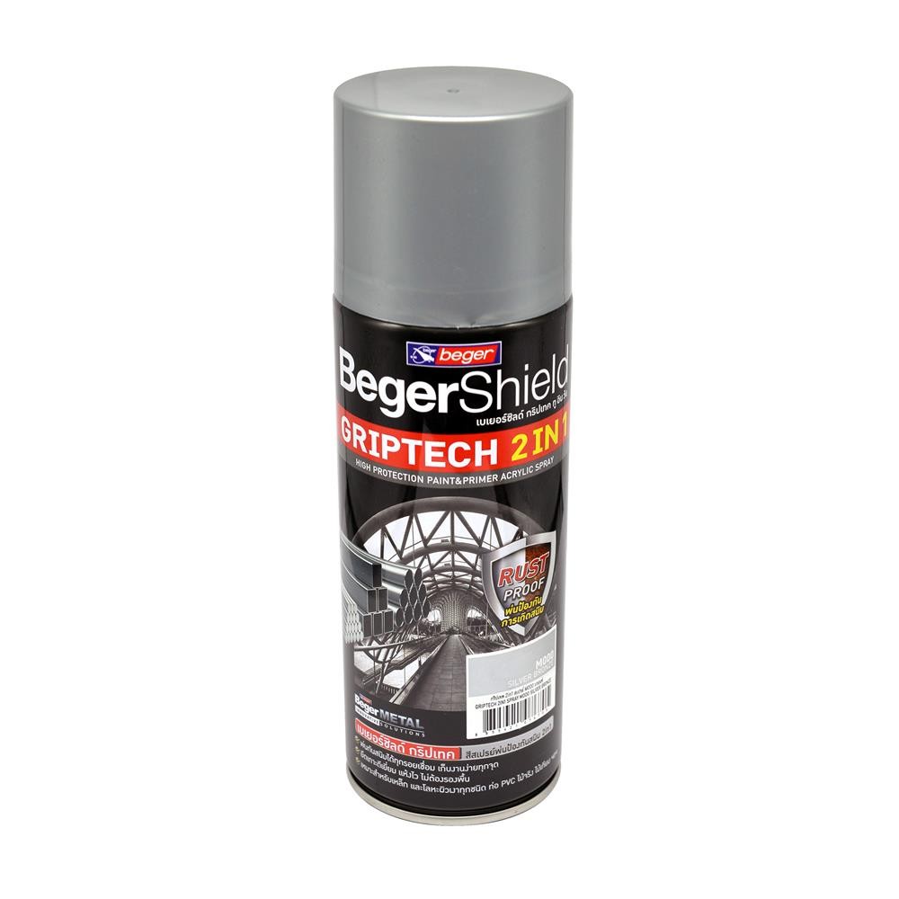 BEGER สีสเปรย์กันสนิม BEGERSHIELD GRIPTECH 2 IN 1 M000 สีซิลเวอร์บรอนซ์ 400 ซีซี จัดส่งโดย HomePro