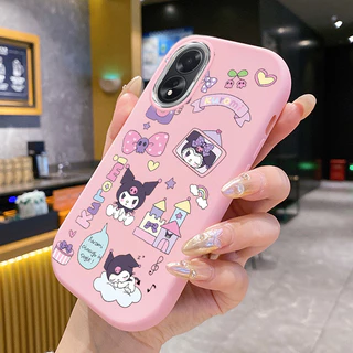 เคสสำหรับ OPPO A18 A38 เคสโทรศัพท์กระต่ายกันกระแทกกลมและอ้วน