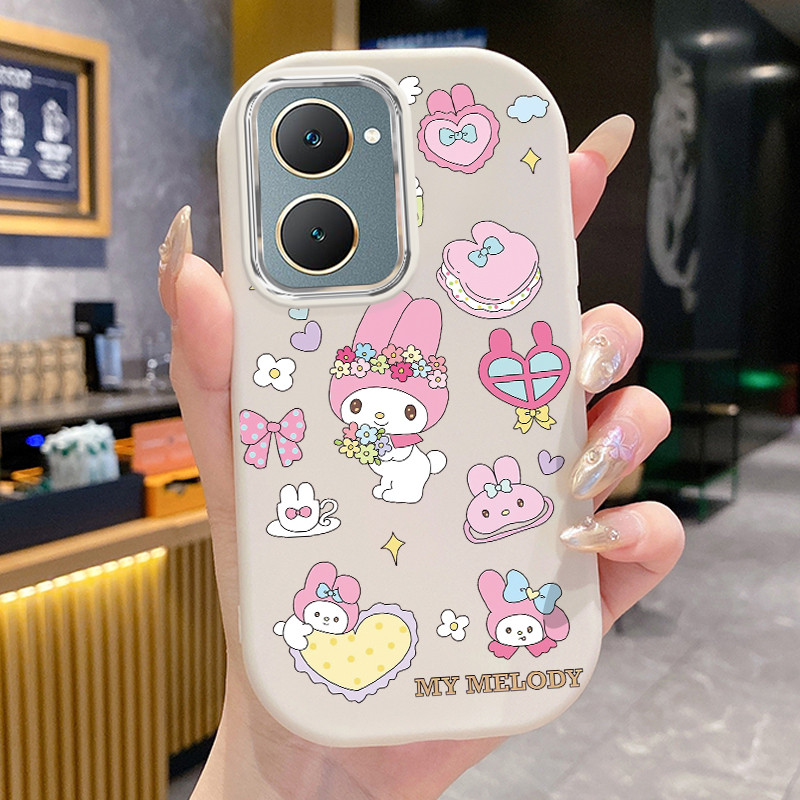 เคสสำหรับ VIVO Y03 Y03T Y18 Y18i Y18e Y18T Y37 5G Y28s 5G เคสโทรศัพท์กระต่ายกันกระแทกกลมและอ้วน