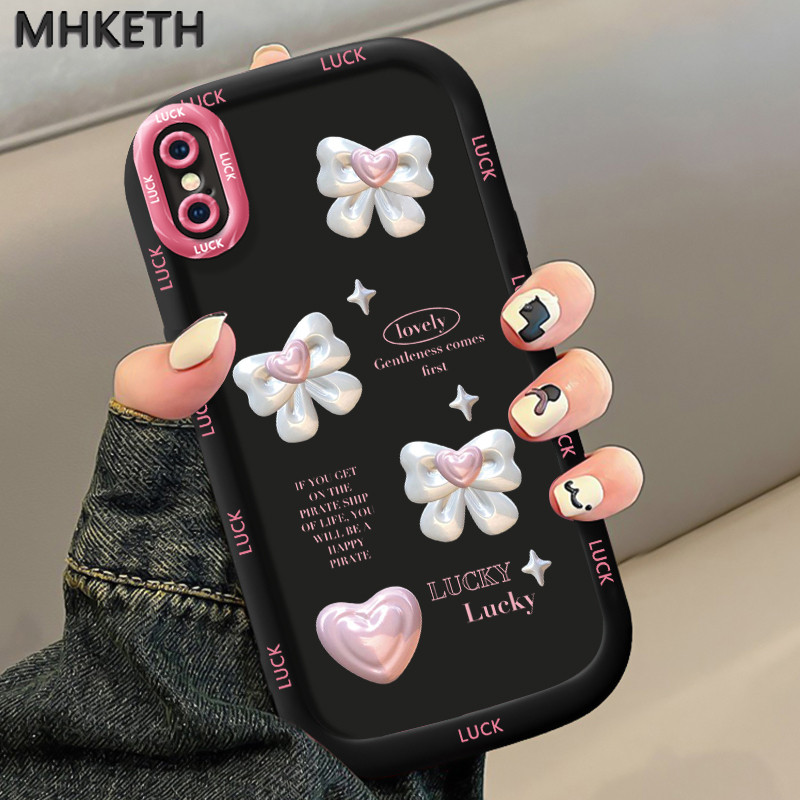 MHKETH เคสสำหรับ iPhone X Xs Xr Xs Max 7 Plus 8 Plus เคสโทรศัพท์รูปโบว์สวยของผู้หญิงขายดีแบบใหม่